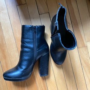 H&M black high heeled boots